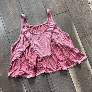 POL Acid Wash Crop Tank Top